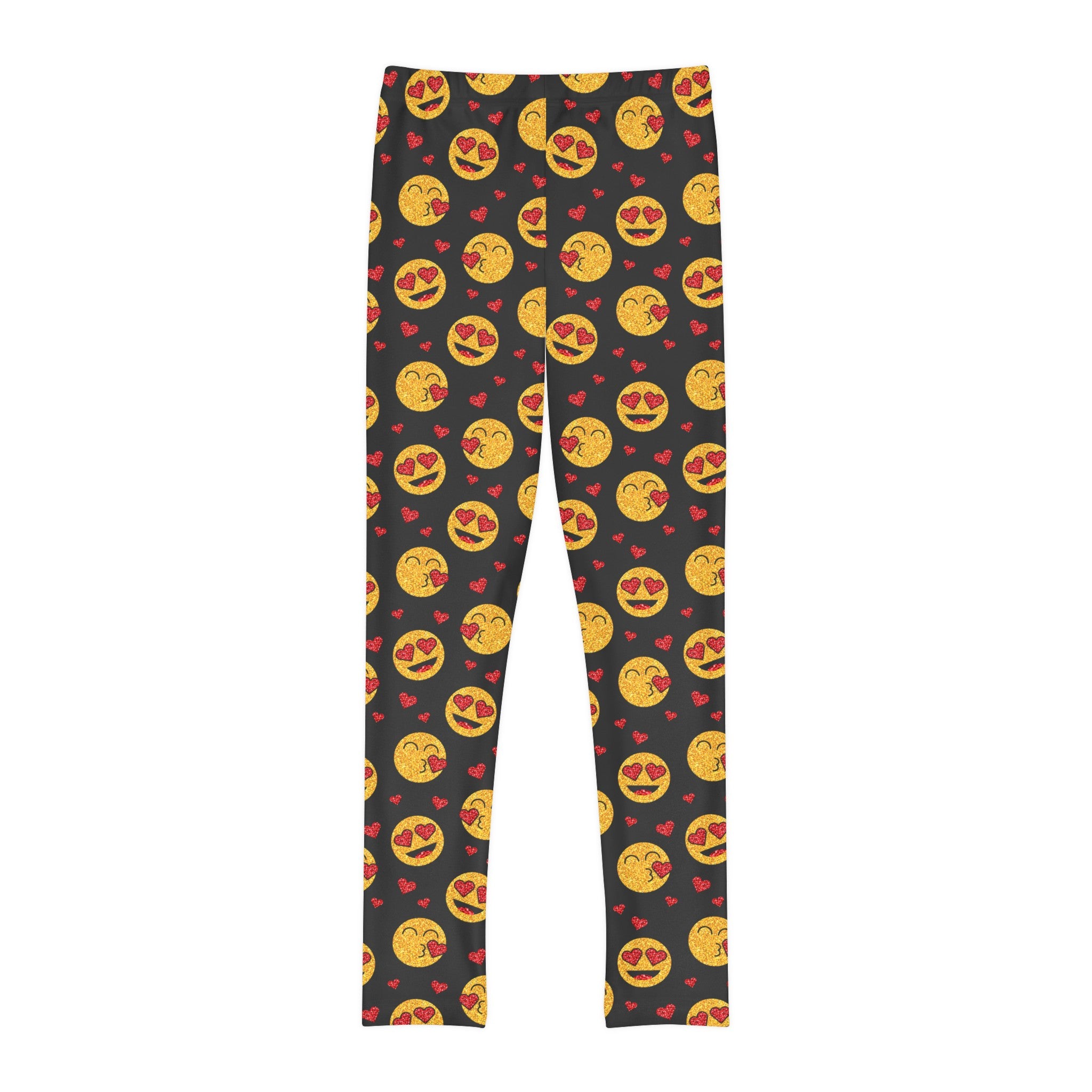 SHE REBEL - Emoji Hearts Girls' Leggings (Ages 18 M - 12 Years)